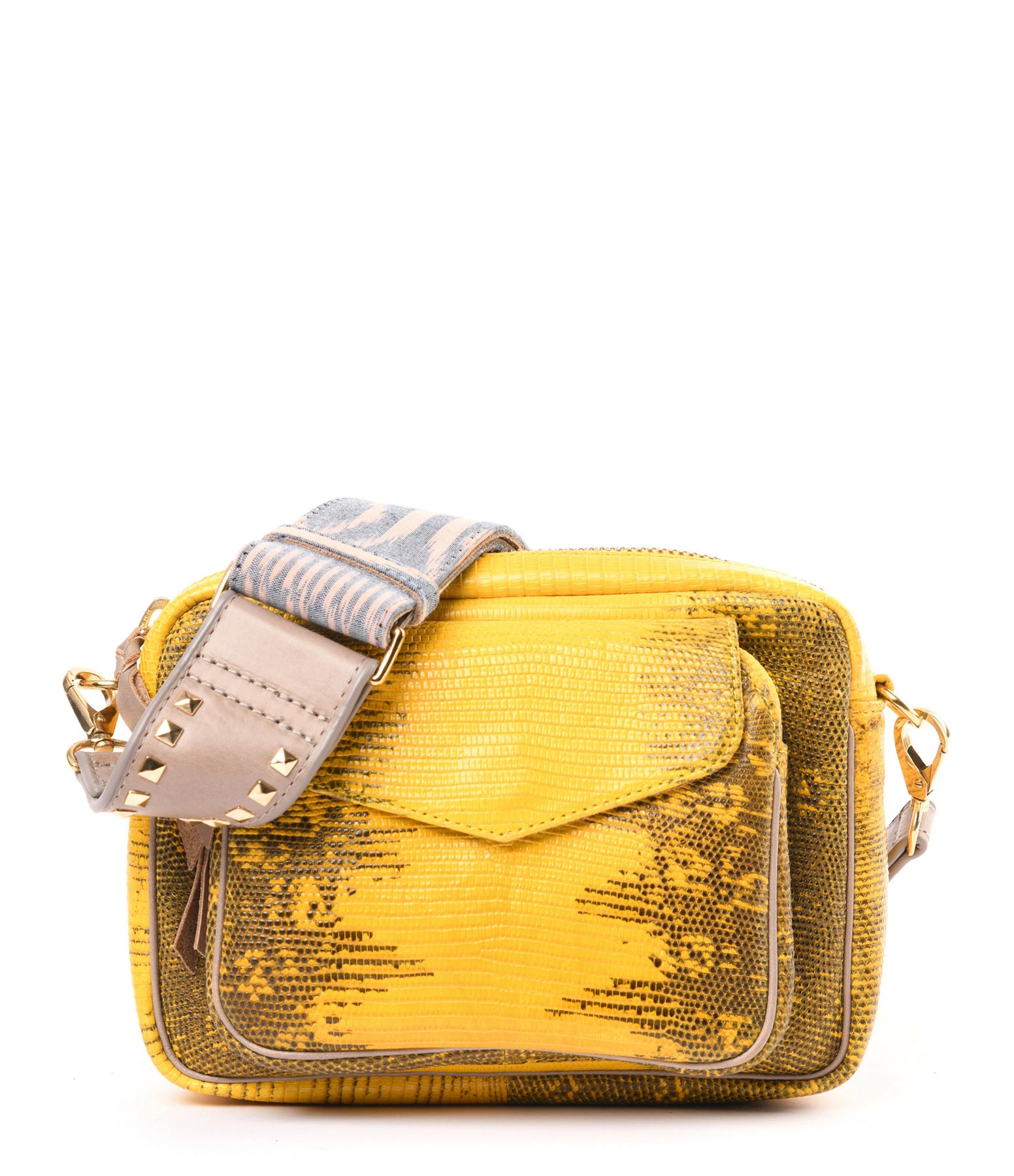 CLARIS VIROT Sac Charly Lézard Jaune Endek 3 CLARIS VIROT Sac Charly Lézard Jaune Endek