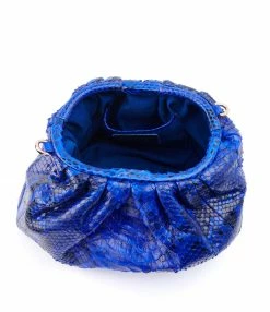 SISTA PARIS Sac Big Uniq Cuir Souple Python Bleu -jerome dreyfuss shop unnamed file 1935
