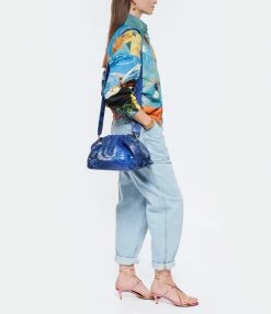 SISTA PARIS Sac Big Uniq Cuir Souple Python Bleu -jerome dreyfuss shop unnamed file 1938