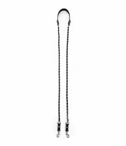JEROME DREYFUSS Bandoulière Chaîne Cuir Agneau Chèvre Noir Silver