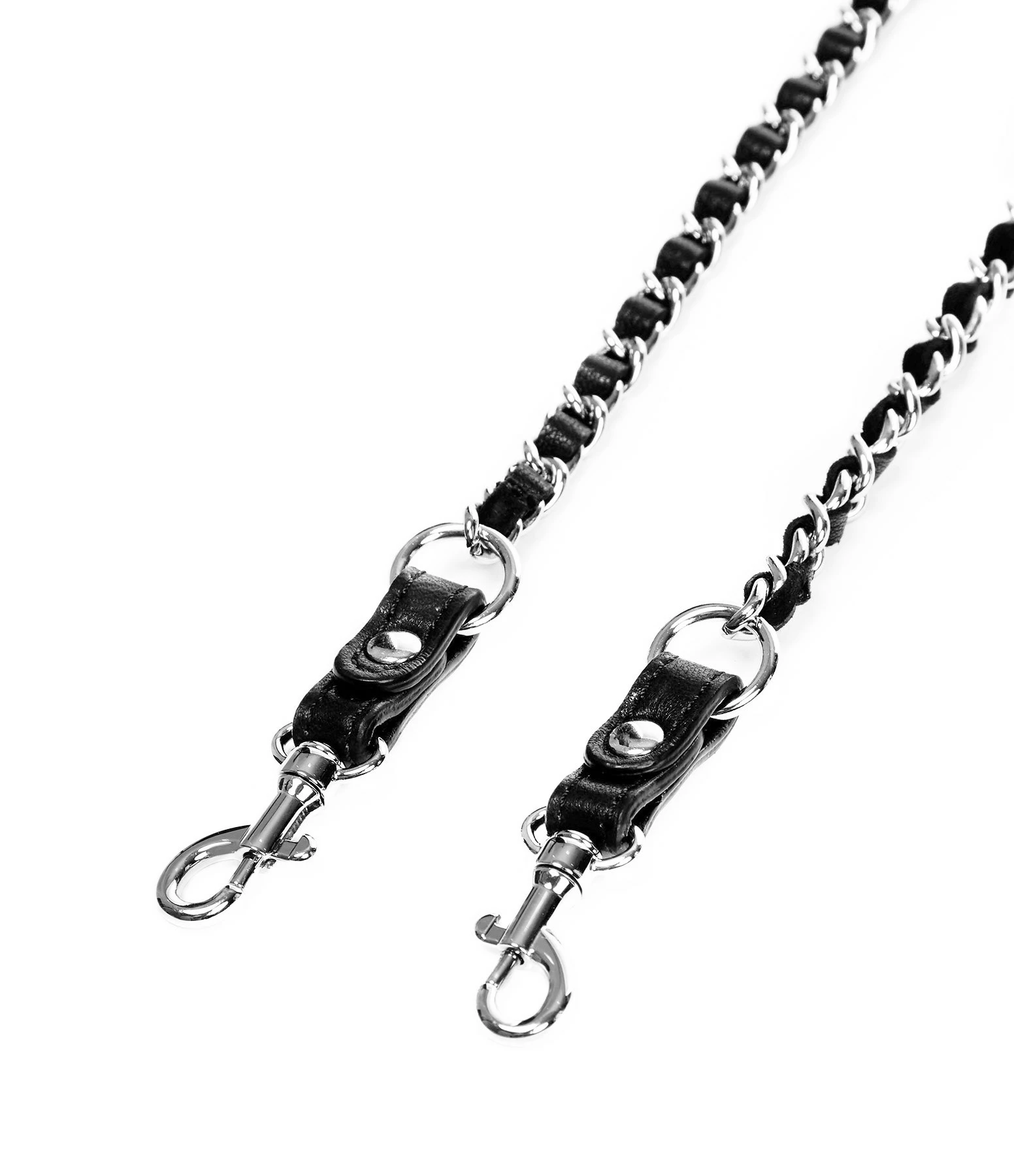 JEROME DREYFUSS Bandoulière Chaîne Cuir Agneau Chèvre Noir Silver 4 JEROME DREYFUSS Bandoulière Chaîne Cuir Agneau Chèvre Noir Silver – Image 2