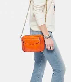 CLARIS VIROT Sac Charly Python Orange 12 CLARIS VIROT Sac Charly Python Orange -jerome dreyfuss shop unnamed file 1970