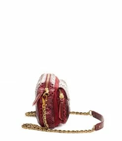 Alternative view of CLARIS VIROT Sac Charly Python Bordeaux Suédé