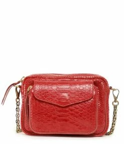CLARIS VIROT Sac Big Charly Python Rouge