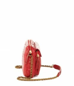 Alternative view of CLARIS VIROT Sac Big Charly Python Rouge