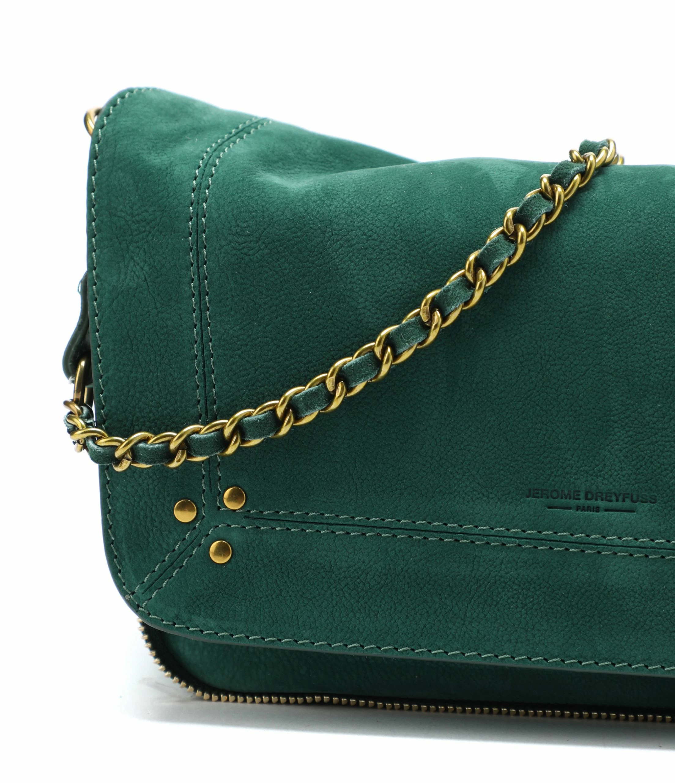JEROME DREYFUSS Sac Bobi S Cuir Suédé Jade 6 JEROME DREYFUSS Sac Bobi S Cuir Suédé Jade – Image 4