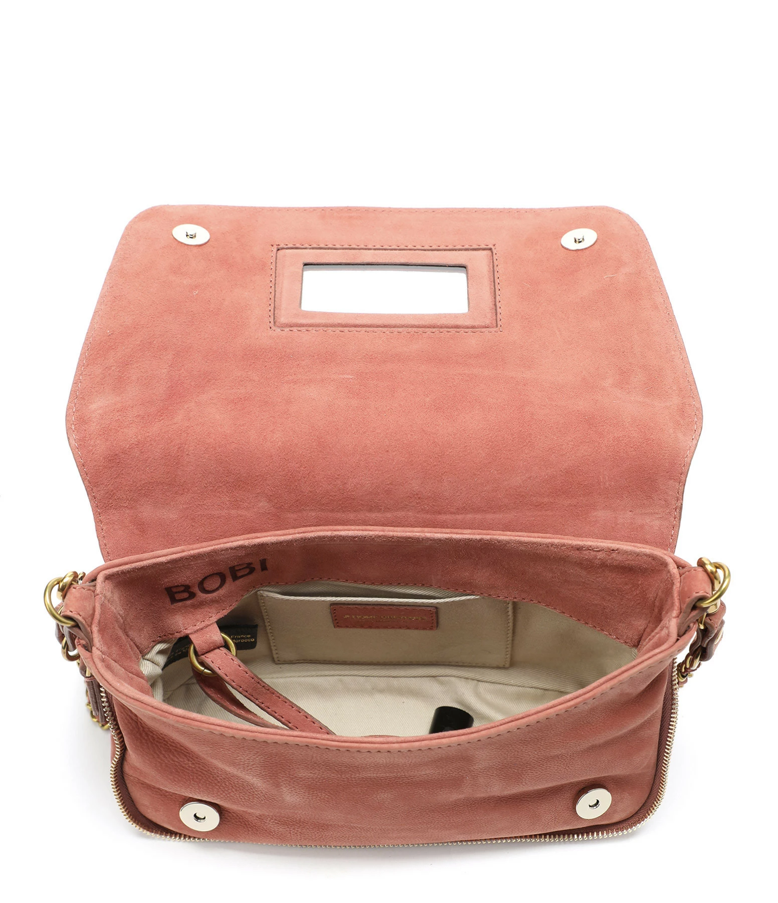 JEROME DREYFUSS Sac Bobi S Cuir Suédé Bois De Rose 5 JEROME DREYFUSS Sac Bobi S Cuir Suédé Bois De Rose – Image 3