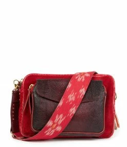 CLARIS VIROT Sac Big Charly Bandoulière Python Rouge