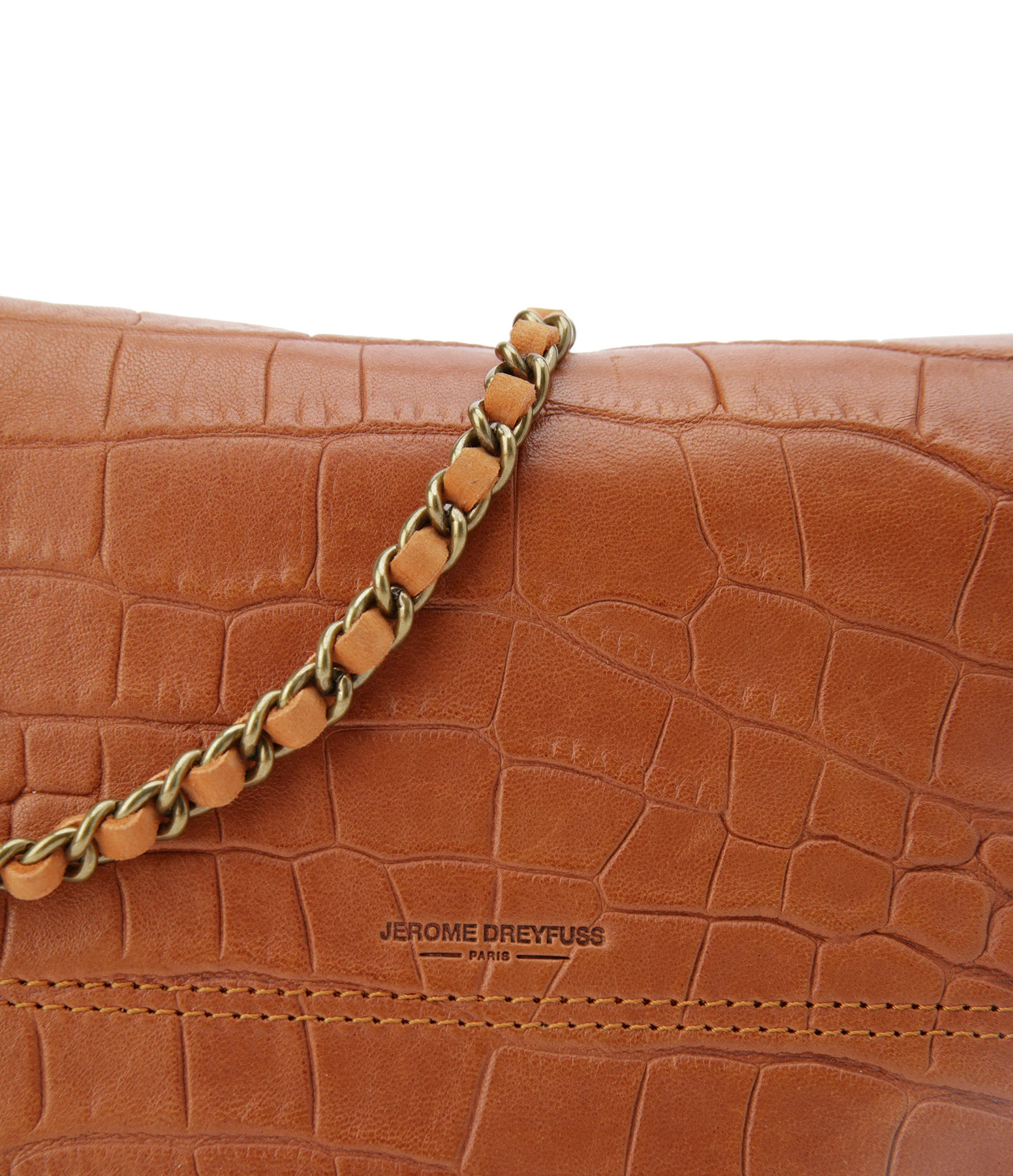 JEROME DREYFUSS Sac Bobi S Cuir Croco Whisky 6 JEROME DREYFUSS Sac Bobi S Cuir Croco Whisky – Image 4