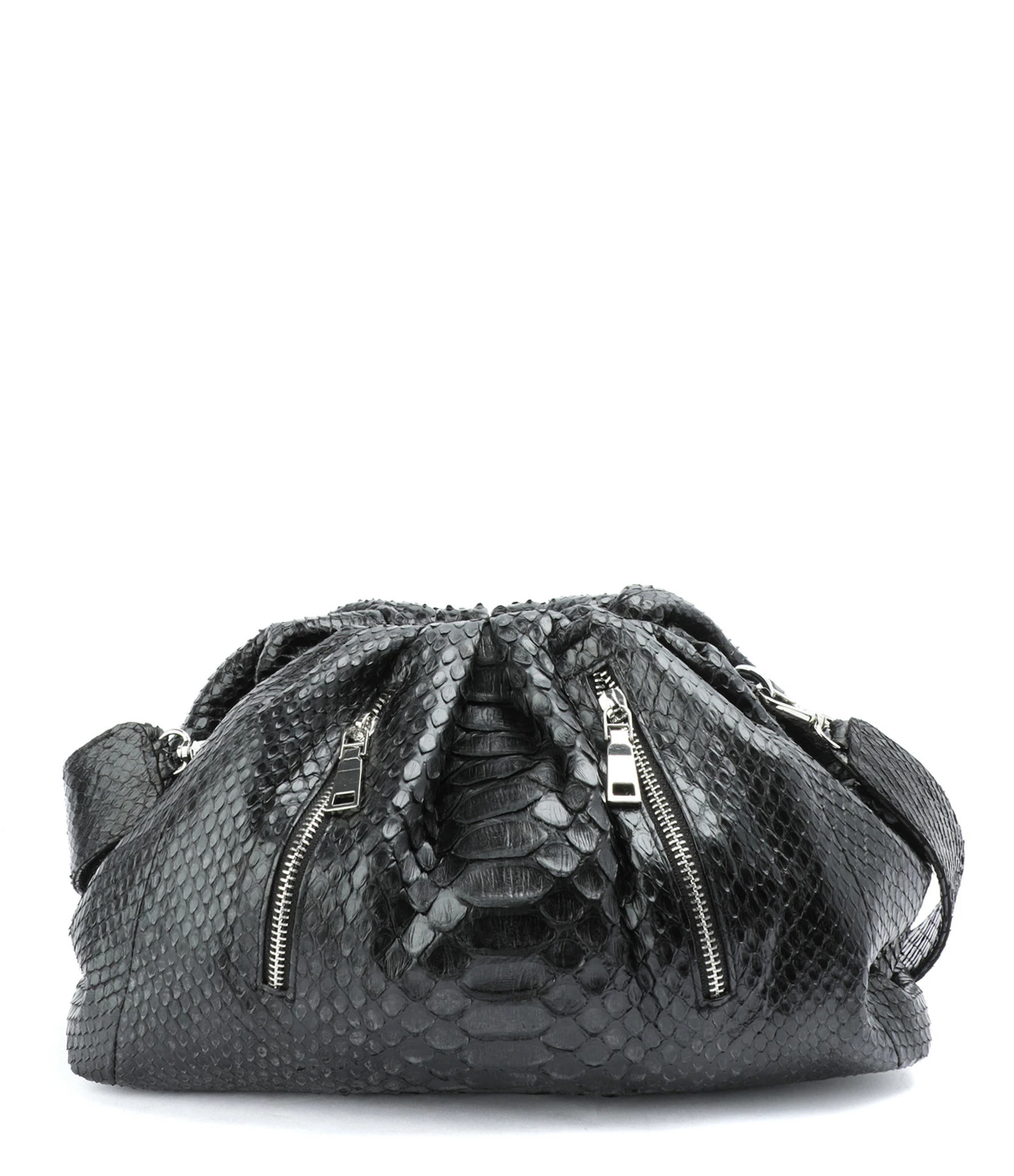 SISTA PARIS Sac Big Uniq Cuir Souple Python Zip Noir 3 SISTA PARIS Sac Big Uniq Cuir Souple Python Zip Noir