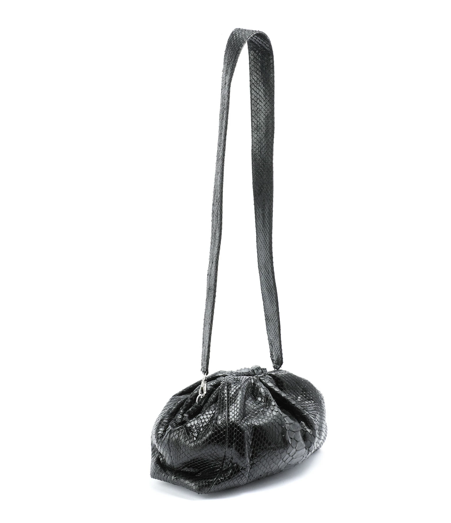 SISTA PARIS Sac Big Uniq Cuir Souple Python Zip Noir 4 SISTA PARIS Sac Big Uniq Cuir Souple Python Zip Noir – Image 2