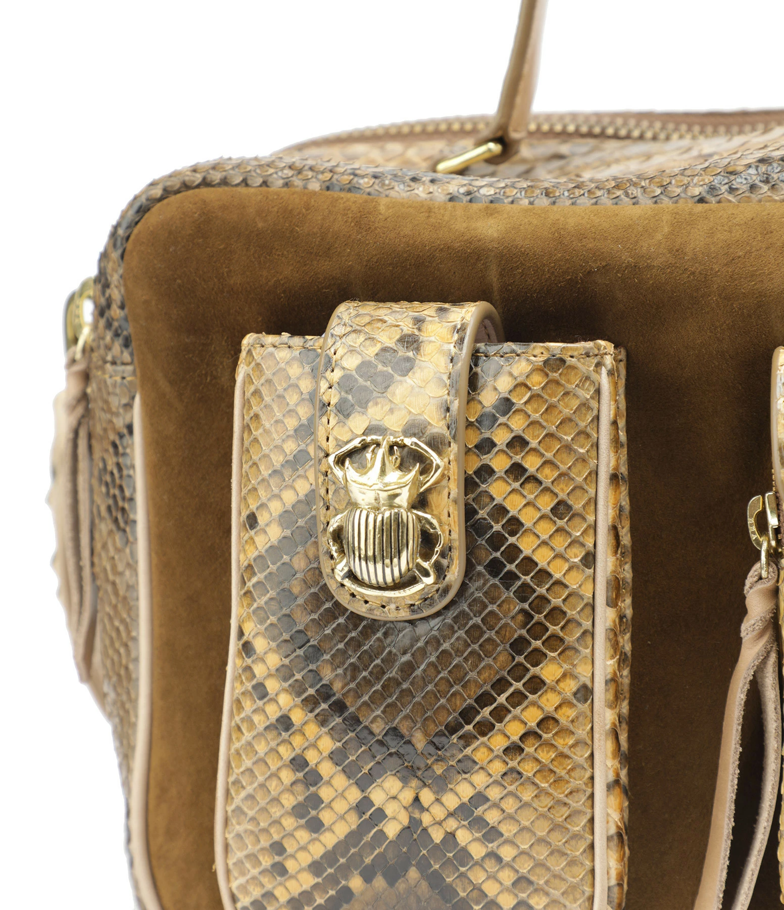 CLARIS VIROT Sac César Python Miel 5 CLARIS VIROT Sac César Python Miel – Image 3