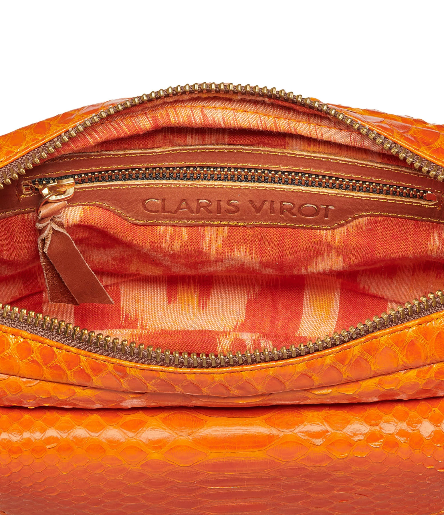 CLARIS VIROT Sac Big Charly Python Orange 4 CLARIS VIROT Sac Big Charly Python Orange – Image 2