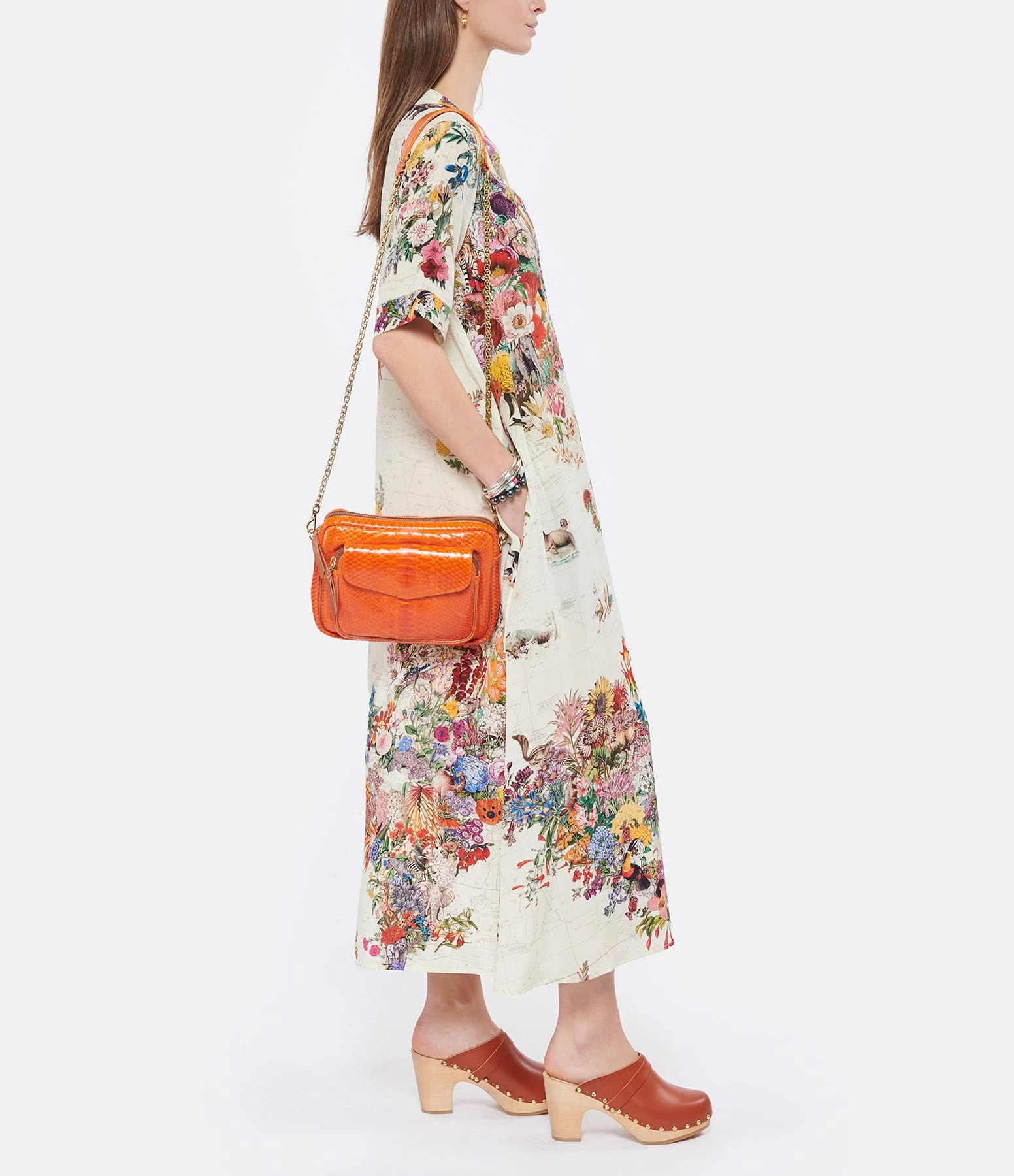 CLARIS VIROT Sac Big Charly Python Orange 6 CLARIS VIROT Sac Big Charly Python Orange – Image 4