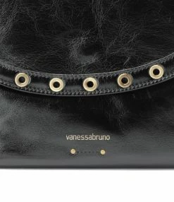 VANESSA BRUNO Sac Crossbody Cuir Craquelé Noir -jerome dreyfuss shop unnamed file 2068