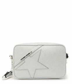 GOLDEN GOOSE Sac Star Cuir Glitter Argenté