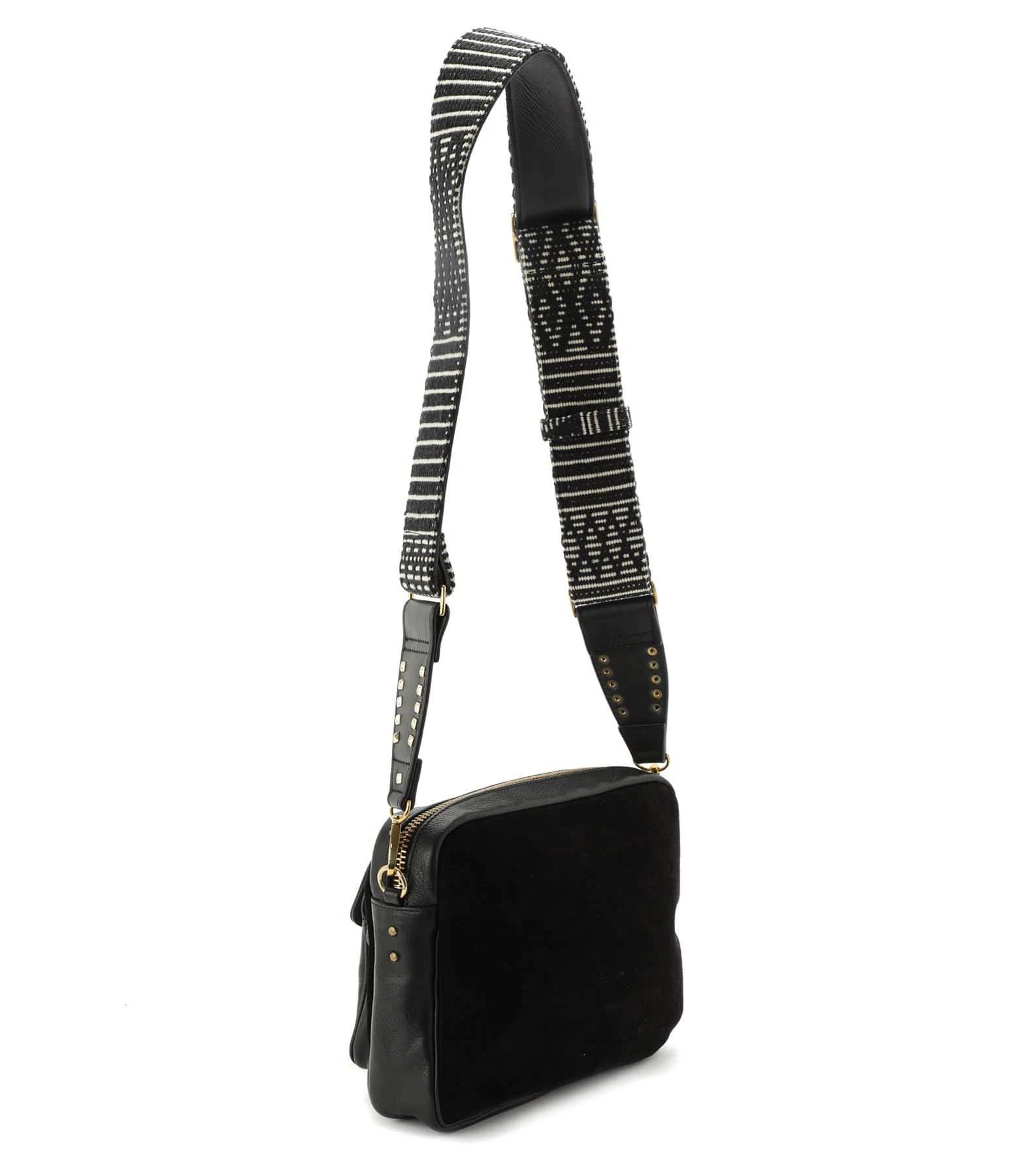 CLARIS VIROT Sac Big Charly Cuir Grainé Suédé Noir Doré 4 CLARIS VIROT Sac Big Charly Cuir Grainé Suédé Noir Doré – Image 2