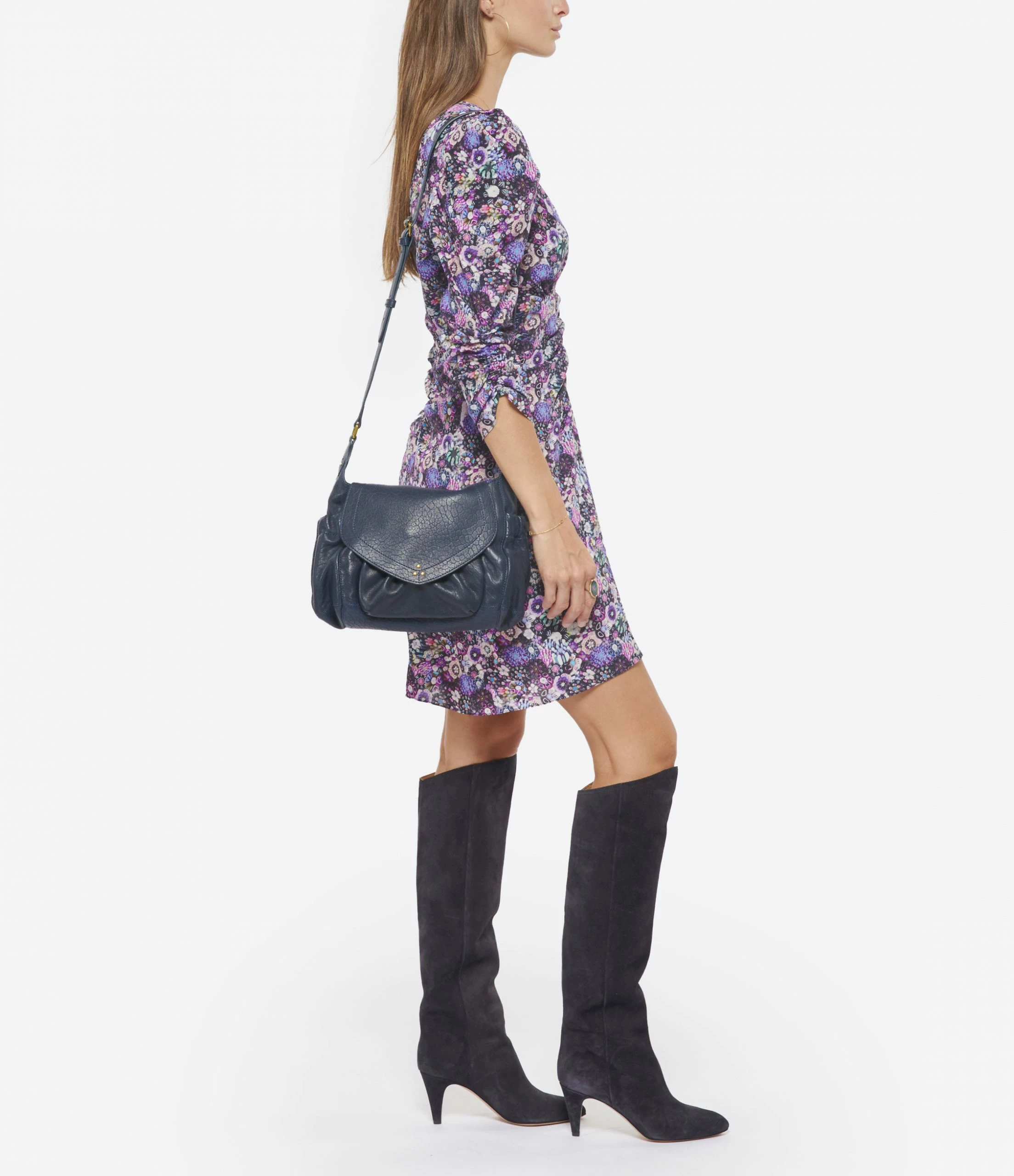 JEROME DREYFUSS Sac Helmut M Cuir Bubble Saphir 8 JEROME DREYFUSS Sac Helmut M Cuir Bubble Saphir – Image 6