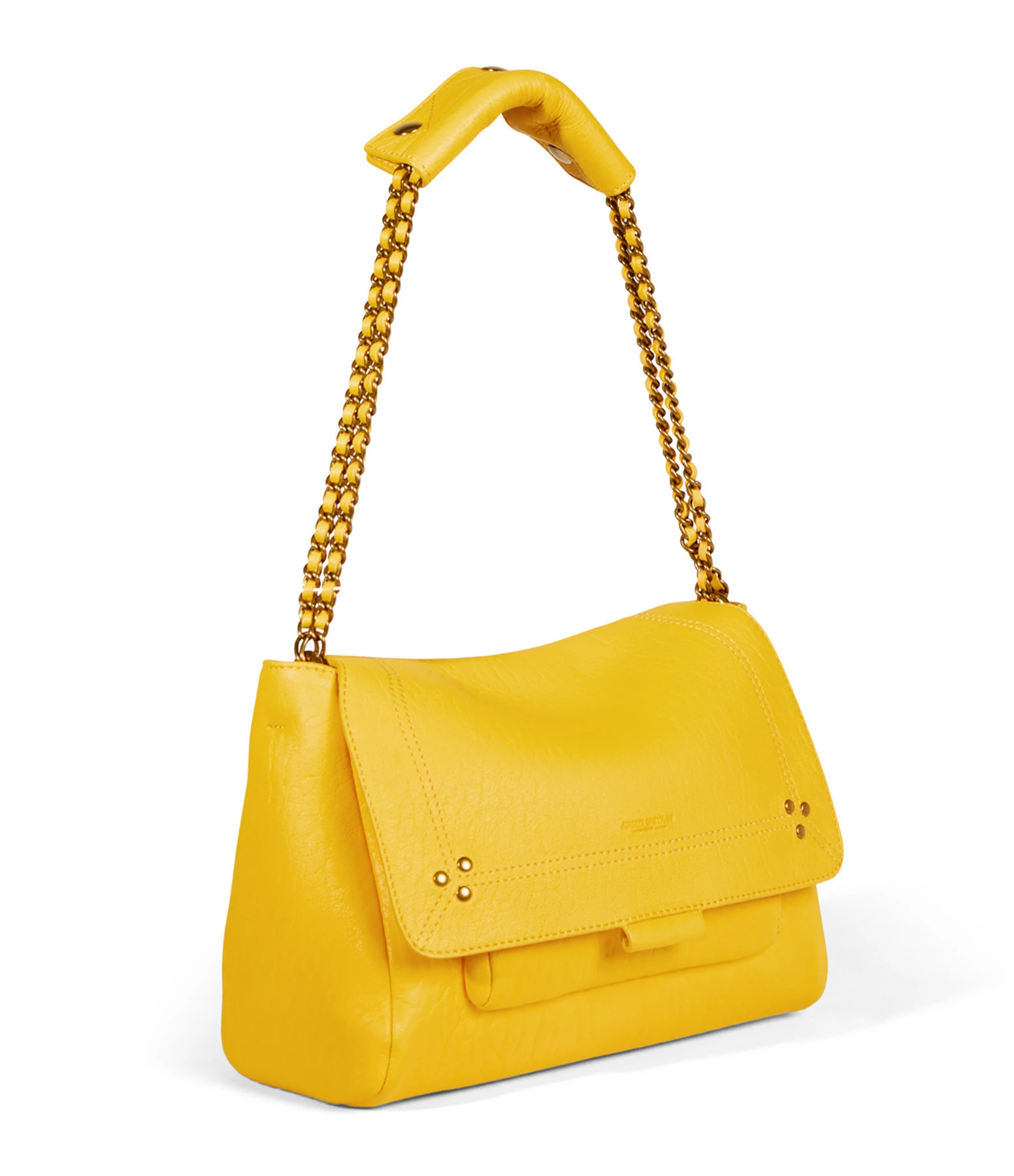 JEROME DREYFUSS Sac Lulu S Cuir Bubble Jaune Tournesol 5 JEROME DREYFUSS Sac Lulu S Cuir Bubble Jaune Tournesol – Image 3