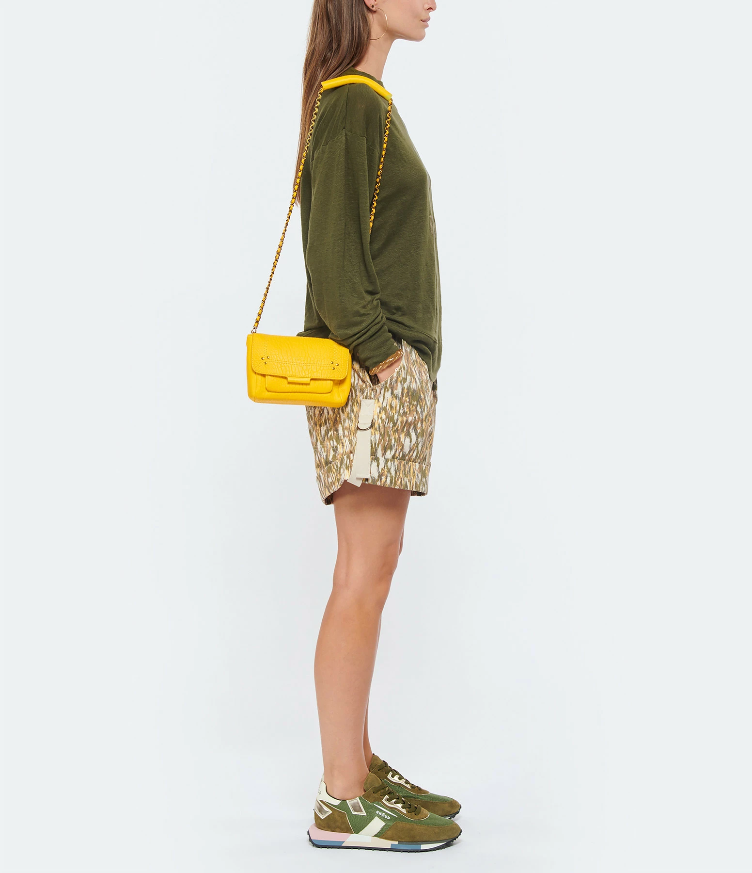 JEROME DREYFUSS Sac Lulu S Cuir Bubble Jaune Tournesol 9 JEROME DREYFUSS Sac Lulu S Cuir Bubble Jaune Tournesol – Image 7