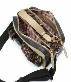 CLARIS VIROT Sac César Cuir Noir Léopard -jerome dreyfuss shop unnamed file 2182