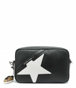 GOLDEN GOOSE Sac Star Cuir Noir Blanc
