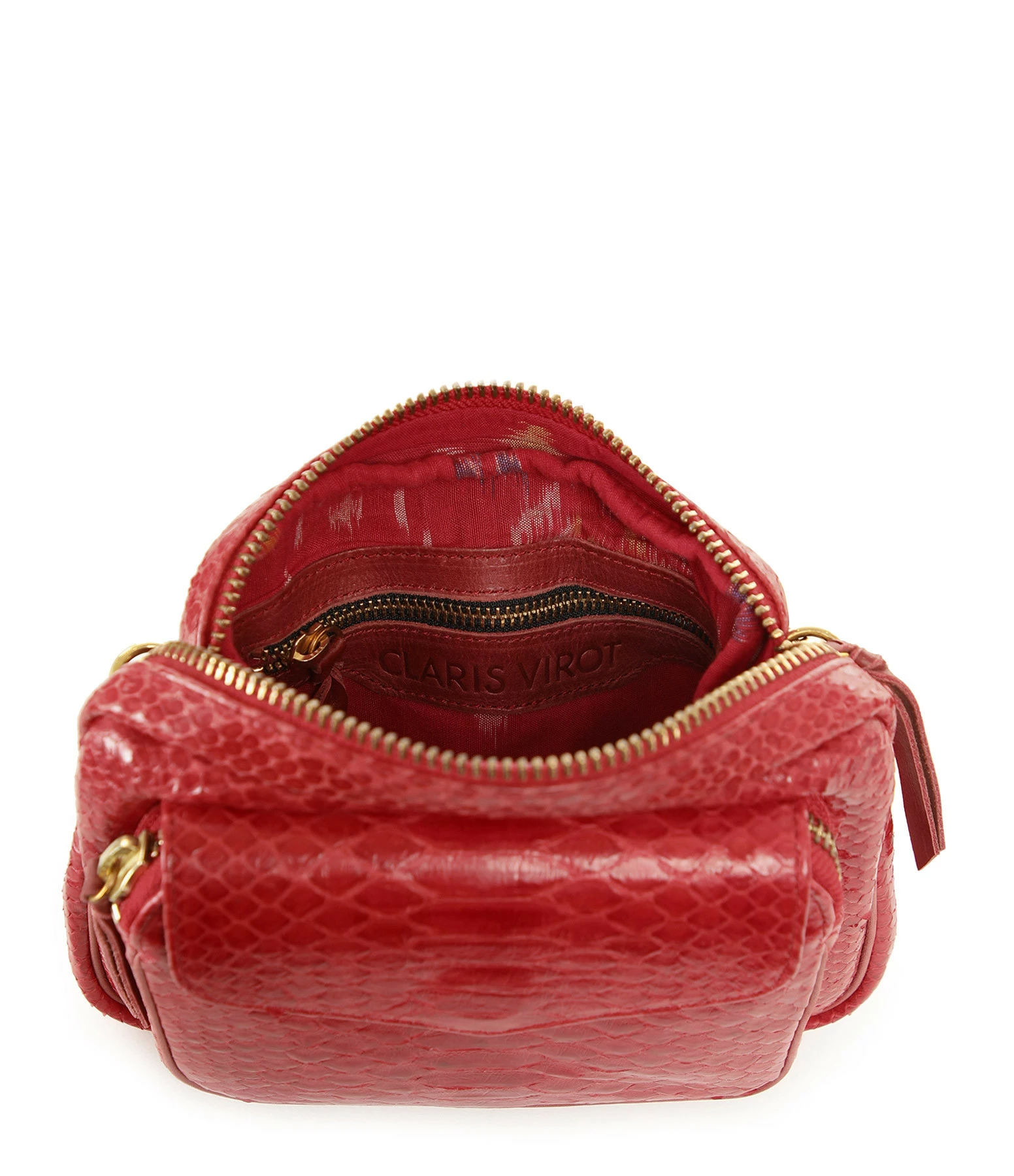 CLARIS VIROT Sac Charly Python Rouge 5 CLARIS VIROT Sac Charly Python Rouge – Image 3