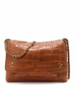 JEROME DREYFUSS Sac Lulu L Cuir Croco Whisky