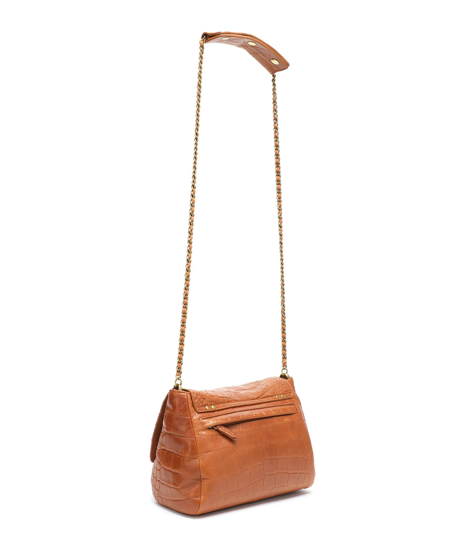 JEROME DREYFUSS Sac Lulu L Cuir Croco Whisky 4 JEROME DREYFUSS Sac Lulu L Cuir Croco Whisky – Image 2