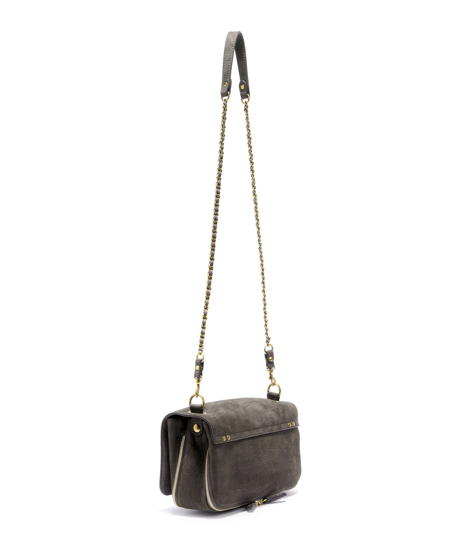 JEROME DREYFUSS Sac Bobi Cuir Suédé Croco Éléphant 4 JEROME DREYFUSS Sac Bobi Cuir Suédé Croco Éléphant – Image 2