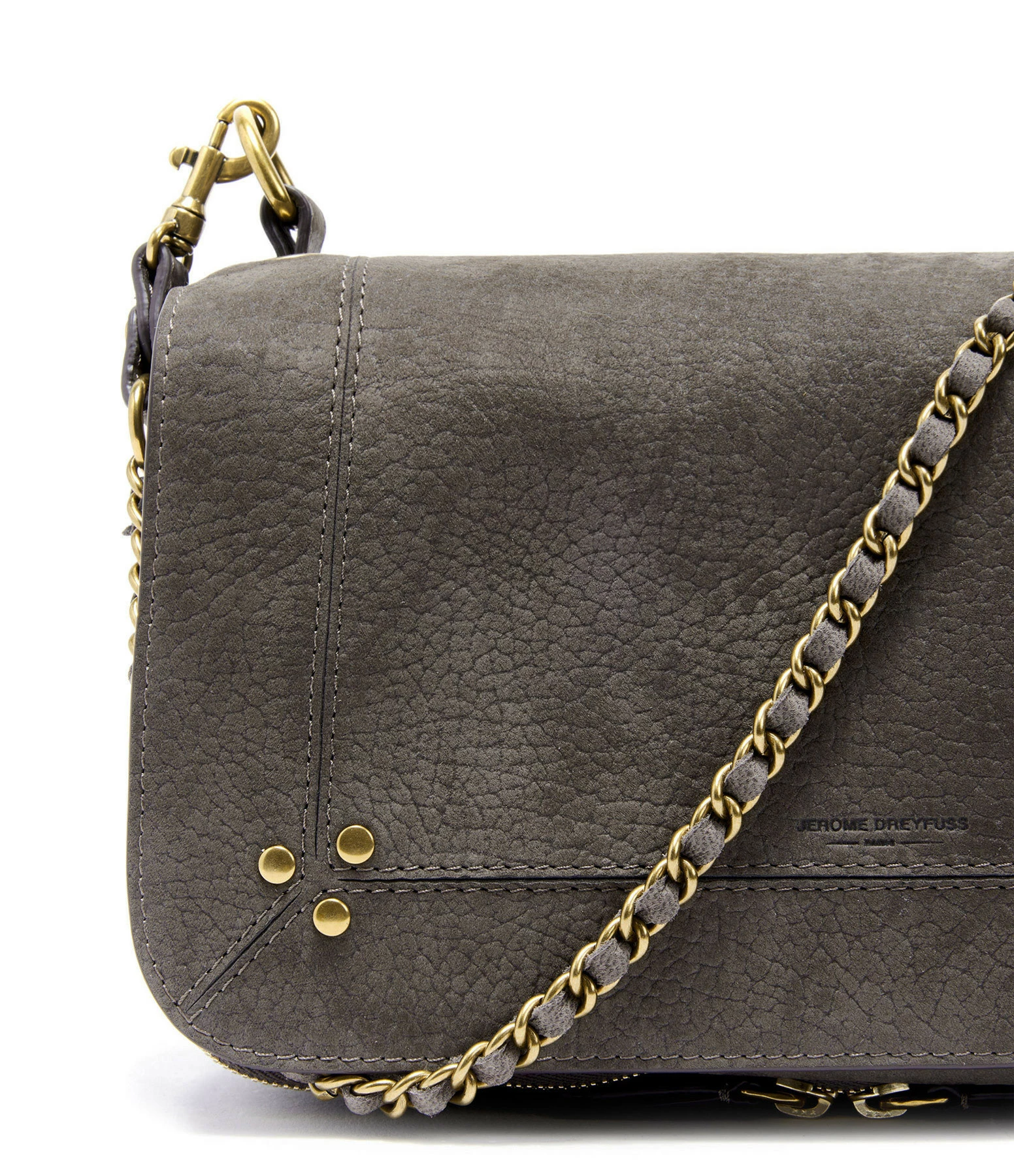 JEROME DREYFUSS Sac Bobi Cuir Suédé Croco Éléphant 6 JEROME DREYFUSS Sac Bobi Cuir Suédé Croco Éléphant – Image 4