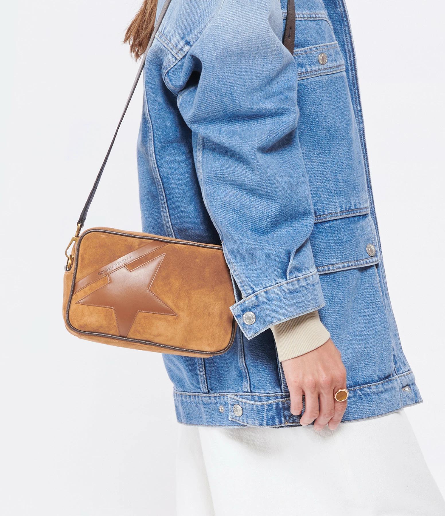 GOLDEN GOOSE Sac Star Cuir Suédé Tabac 7 GOLDEN GOOSE Sac Star Cuir Suédé Tabac – Image 5
