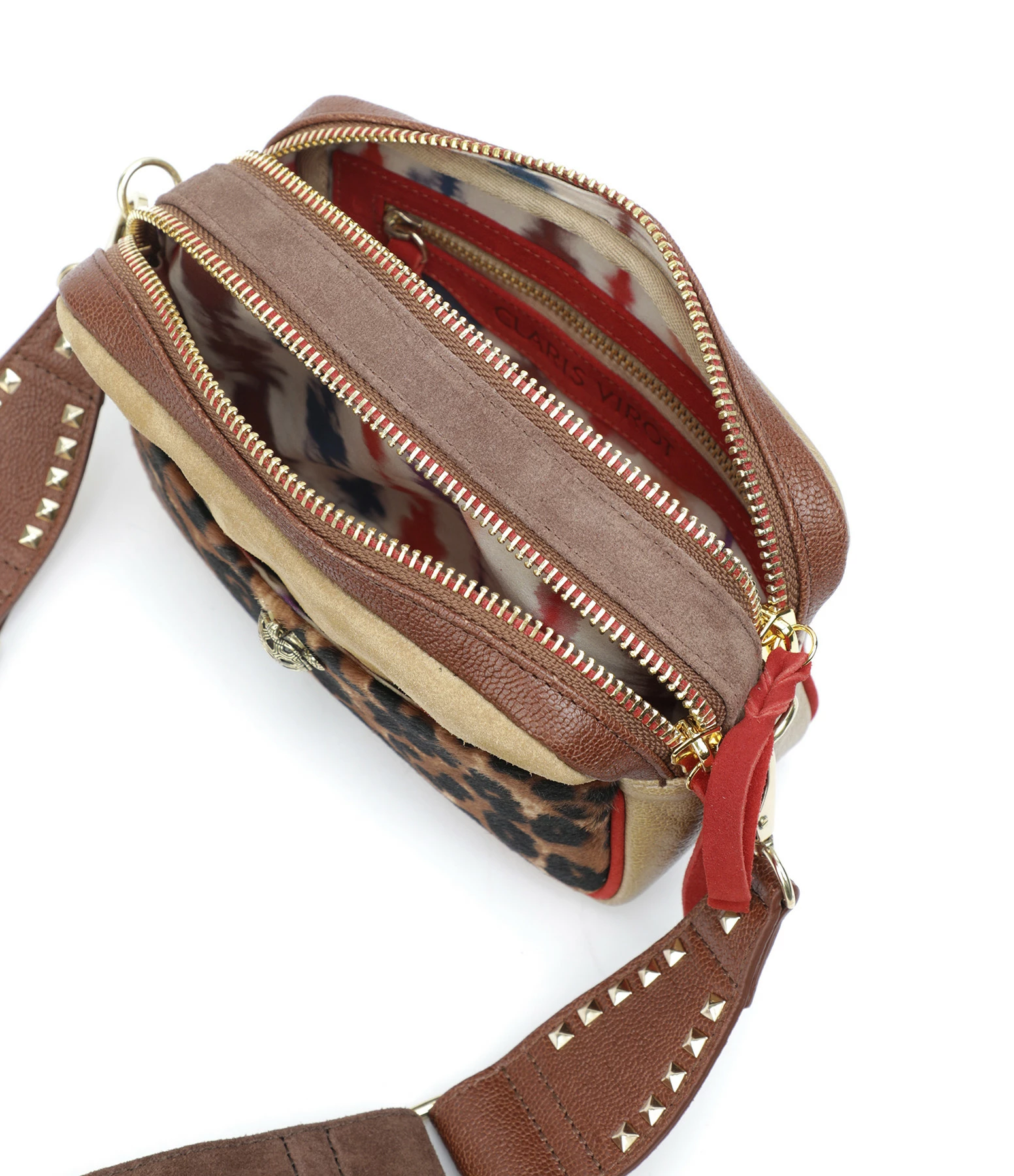 CLARIS VIROT Sac Lily Cuir Léopard Sable 5 CLARIS VIROT Sac Lily Cuir Léopard Sable – Image 3