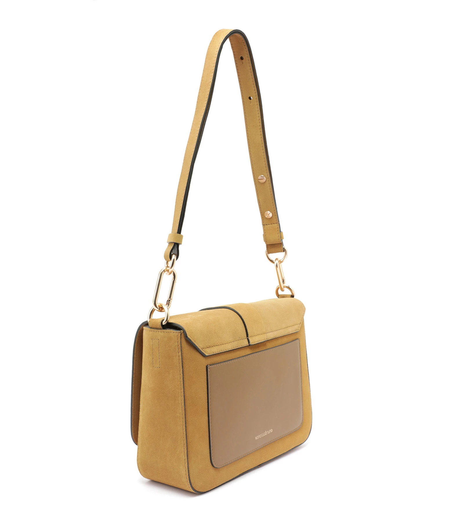 VANESSA BRUNO Sac Iris PM Cuir Suédé Miel 4 VANESSA BRUNO Sac Iris PM Cuir Suédé Miel – Image 2