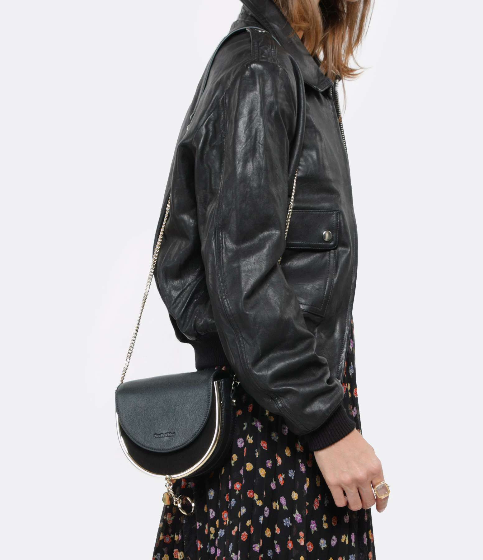 SEE BY CHLOE Sac Mara Double Cuir Noir 7 SEE BY CHLOE Sac Mara Double Cuir Noir – Image 5