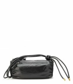 ISABEL MARANT Sac Shelby Cuir Froissé Noir Doré