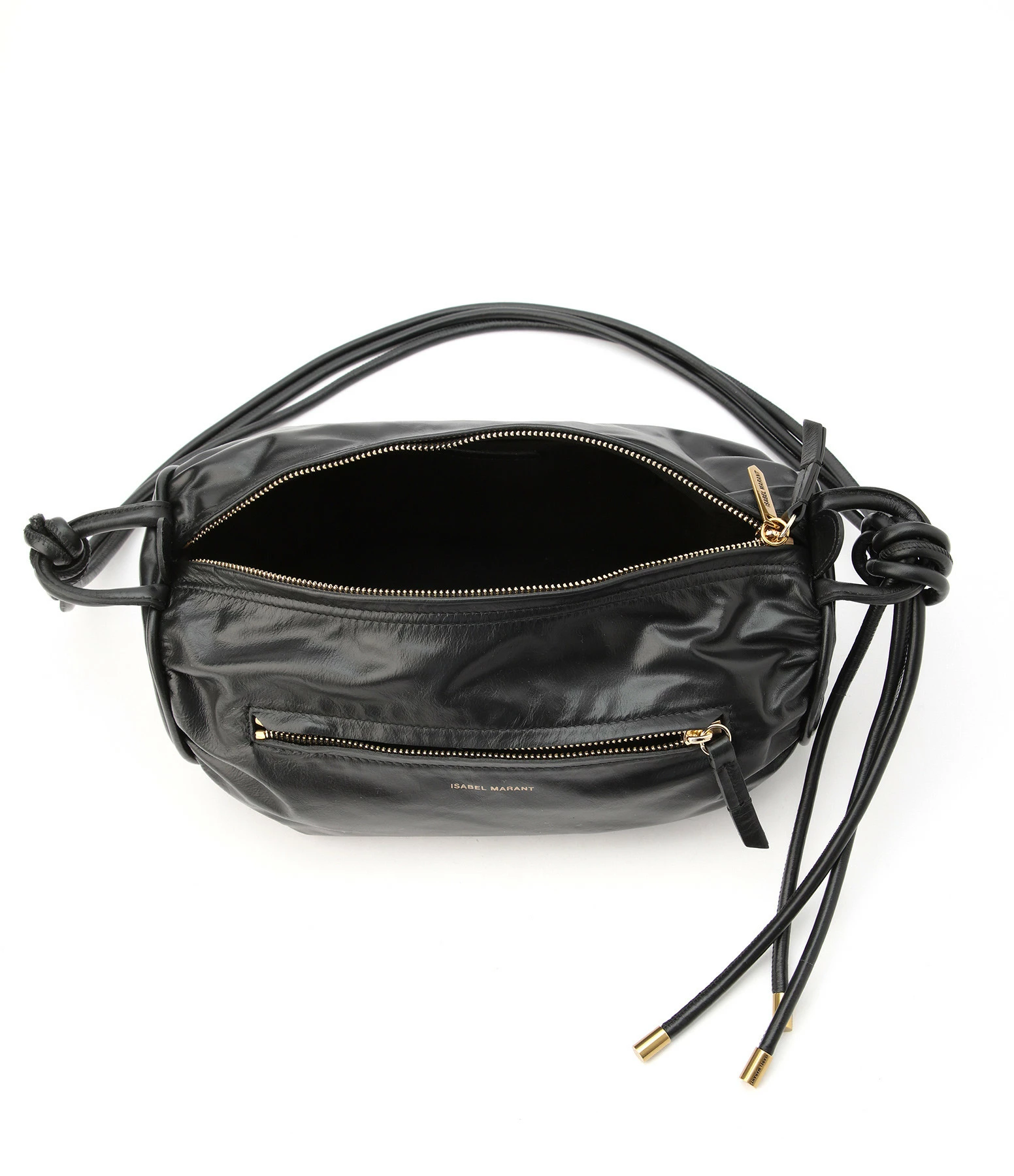ISABEL MARANT Sac Shelby Cuir Froissé Noir Doré 5 ISABEL MARANT Sac Shelby Cuir Froissé Noir Doré – Image 3