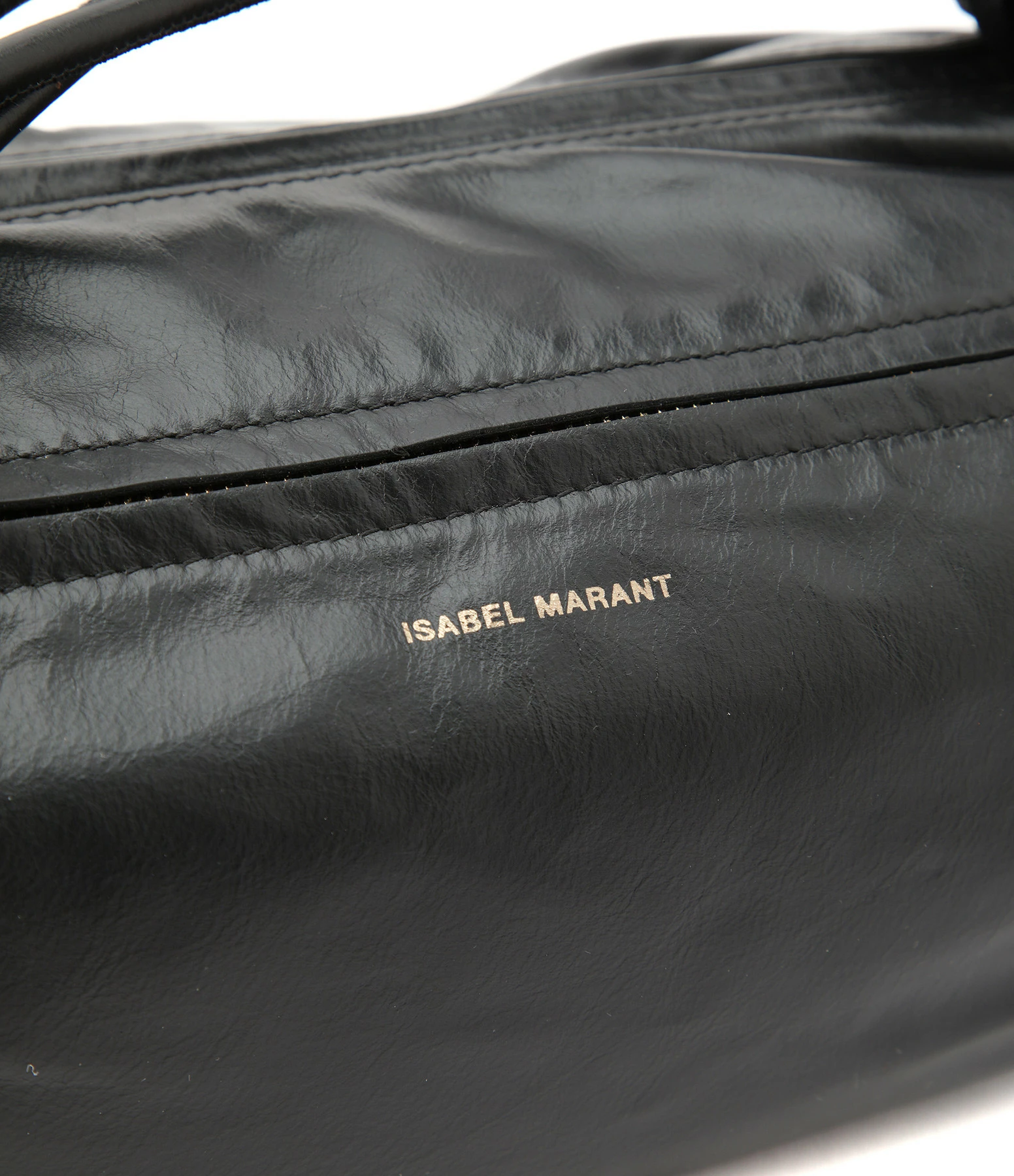 ISABEL MARANT Sac Shelby Cuir Froissé Noir Doré 6 ISABEL MARANT Sac Shelby Cuir Froissé Noir Doré – Image 4