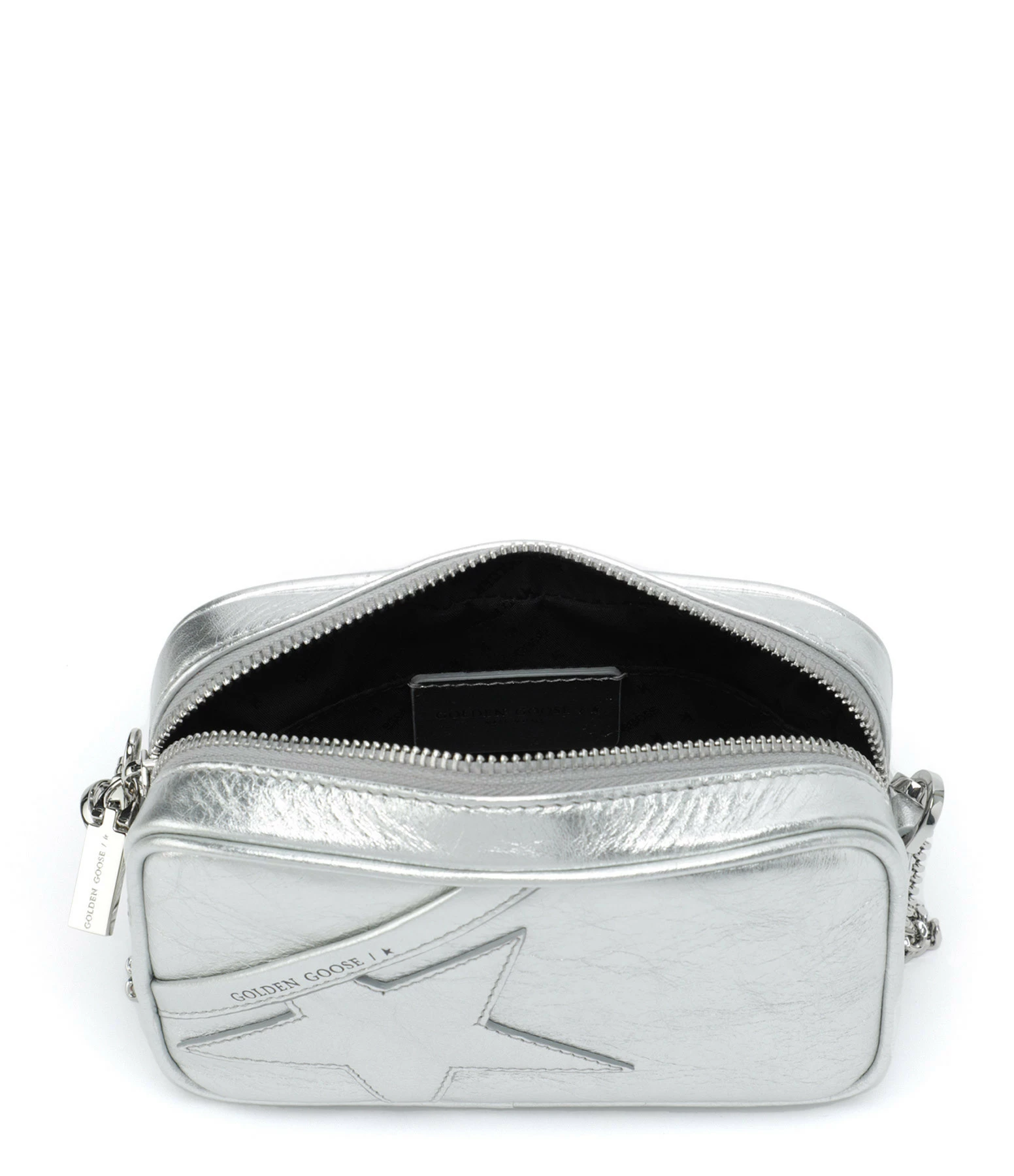 GOLDEN GOOSE Sac Mini Star Cuir Argenté 5 GOLDEN GOOSE Sac Mini Star Cuir Argenté – Image 3
