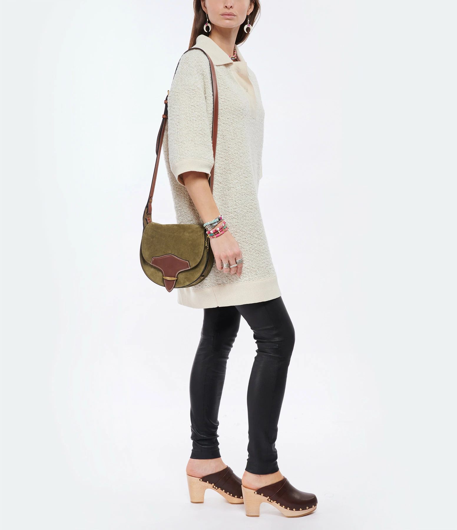 ISABEL MARANT Sac Botsy Cuir Suédé Kaki 8 ISABEL MARANT Sac Botsy Cuir Suédé Kaki – Image 6