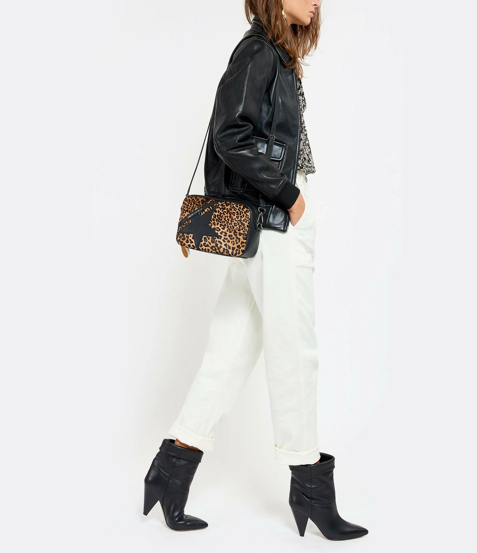 GOLDEN GOOSE Sac Star Cuir Pony Léopard Noir 9 GOLDEN GOOSE Sac Star Cuir Pony Léopard Noir – Image 7