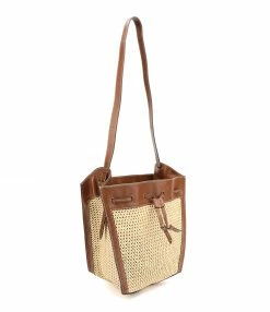 Alternative view of ISABEL MARANT Sac Seau Buky Raphia Cognac Naturel