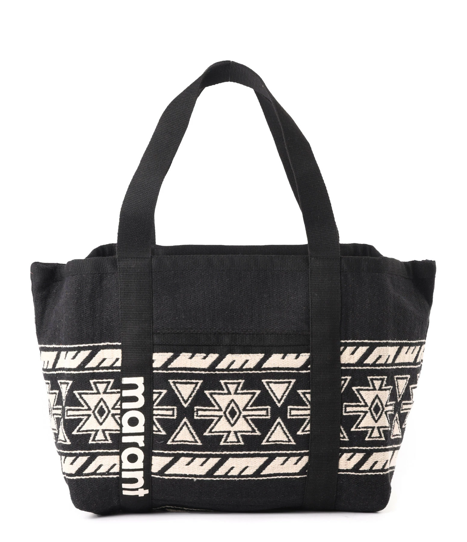 ISABEL MARANT Cabas Darwen Coton Noir Écru 3 ISABEL MARANT Cabas Darwen Coton Noir Écru