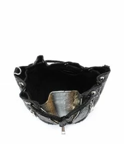SISTA PARIS Sac Amber Python Noir Argenté -jerome dreyfuss shop unnamed file 2497