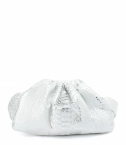 SISTA PARIS Sac Big Uniq Cuir Souple Python Blanc Argenté