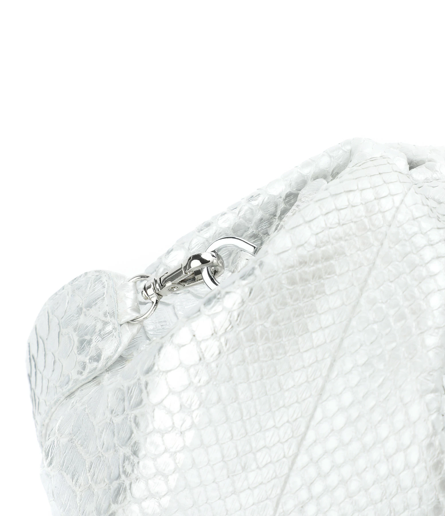 SISTA PARIS Sac Big Uniq Cuir Souple Python Blanc Argenté 6 SISTA PARIS Sac Big Uniq Cuir Souple Python Blanc Argenté – Image 4