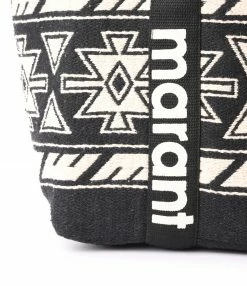 ISABEL MARANT Cabas Darwen Coton Noir Écru 11 ISABEL MARANT Cabas Darwen Coton Noir Écru -jerome dreyfuss shop unnamed file 252