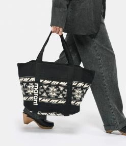 ISABEL MARANT Cabas Darwen Coton Noir Écru 12 ISABEL MARANT Cabas Darwen Coton Noir Écru -jerome dreyfuss shop unnamed file 253