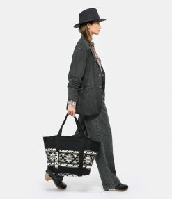 ISABEL MARANT Cabas Darwen Coton Noir Écru 13 ISABEL MARANT Cabas Darwen Coton Noir Écru -jerome dreyfuss shop unnamed file 254