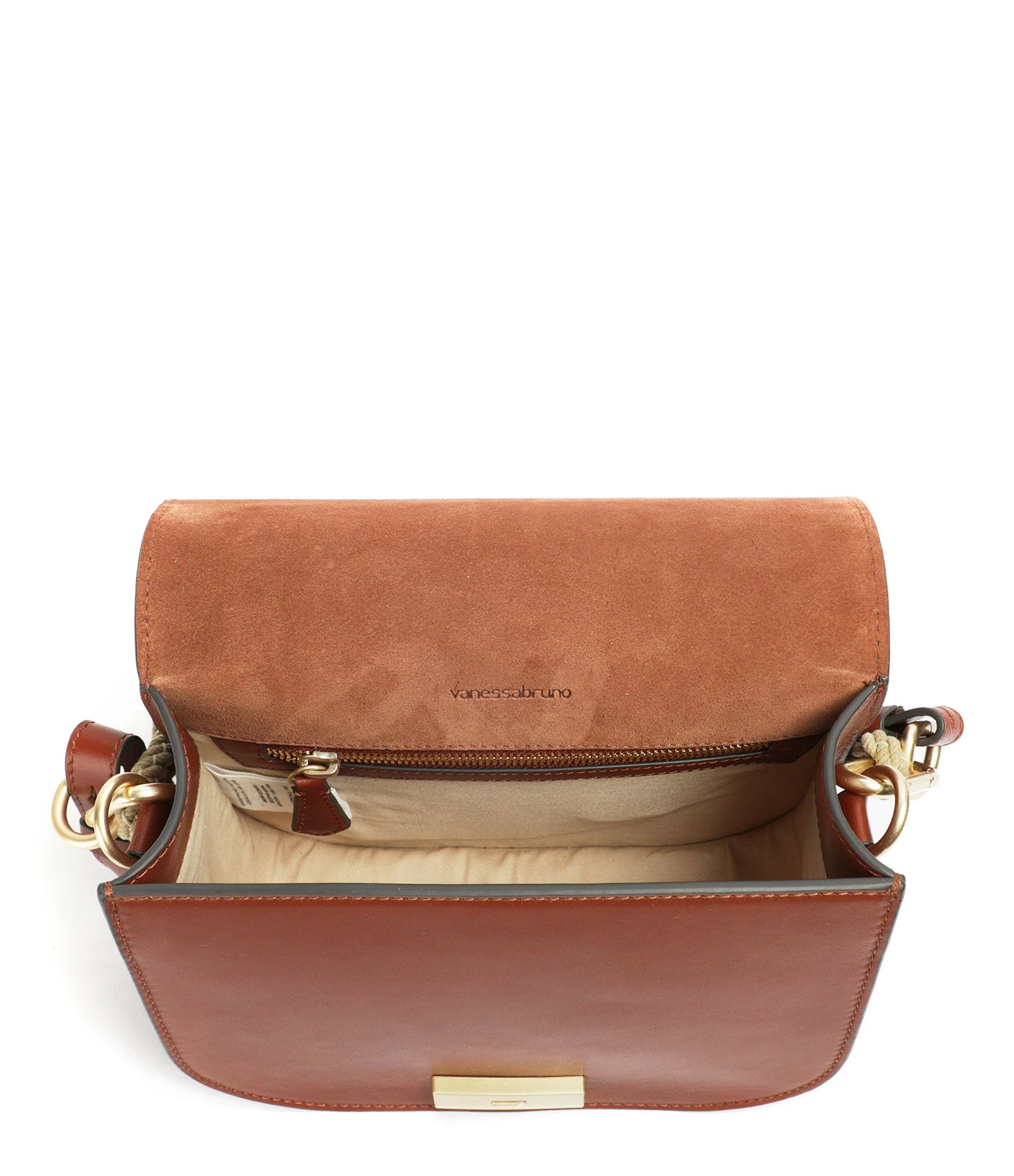 VANESSA BRUNO Sac Holly Cuir Cognac 5 VANESSA BRUNO Sac Holly Cuir Cognac – Image 3